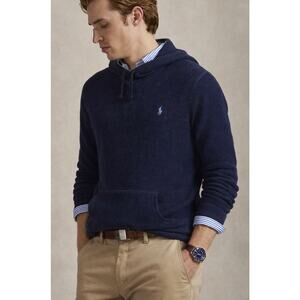 Polo Ralph Lauren Hoodie Thermal Waffle Knit Navy Blue Pony Sz XL NWOT Preppy